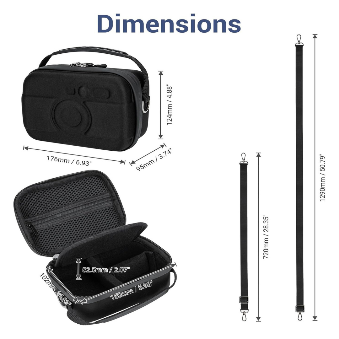Camera Hard Case for Fujifilm Instax Mini Evo Instax Mini Liplay X100VI X100F Leica SOFORT 2 KODAK Mini 2 Retro Sony ZV-E10