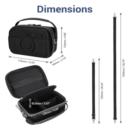 Camera Hard Case for Fujifilm Instax Mini Evo Instax Mini Liplay X100VI X100F Leica SOFORT 2 KODAK Mini 2 Retro Sony ZV-E10